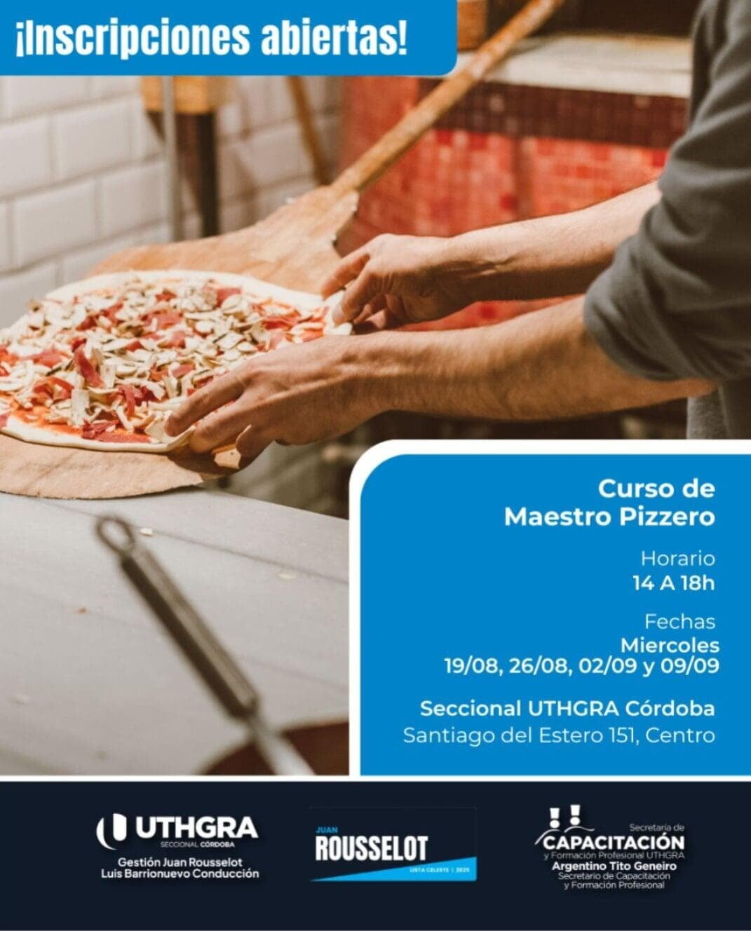 Nuevo Curso en UTHGRA Córdoba: Maestro Pizzero.